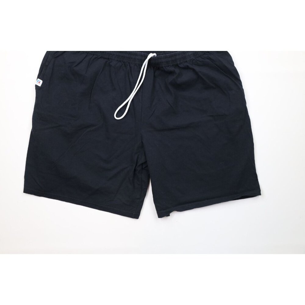 Vintage Russell Athletic Mens 3xl Faded Blank Above Knee Cotton Dad Shorts Black View 4